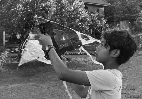 Enfant cerf-volant cambodge, leader